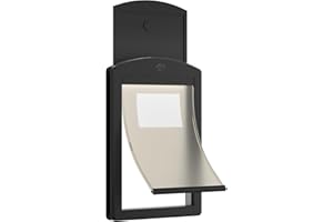 Classicmacher White Frame Dog Doors for Medium Dogs, Strong Plastic Pet Door with Sliding Lock Panel and Magnetic Soft Flap, Doggy Door for Door, Doggie Door (Medium, Mattle Black)