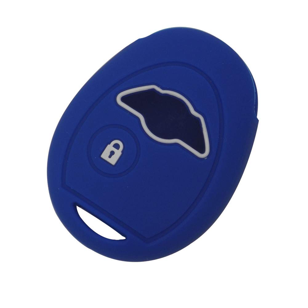Happyit Silicone Car Key Case Cover Compatible with bmw Mini Cooper S R50 R53 1 Buttons (Blue)