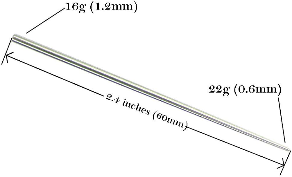 NewkeepsR 2PCS-16G(1.2mm) 316L Steel Calor Style Taper Insertion Pin for Ear/Nose/Navel/Nipple/Lip/Eyebrow Stretcher - Image 3