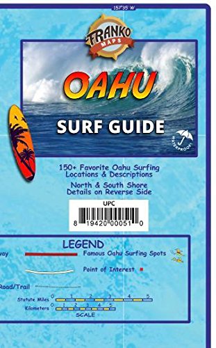 Photo 1 of Oahu Surf Guide Hawaii Surfing Waterproof Map by Franko Maps
