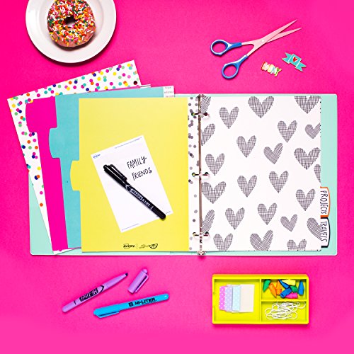 Avery + Amy Tangerine Designer Collection Big Tab Dividers, Black and White Ink-spiration, 5-Tab Set (11393)