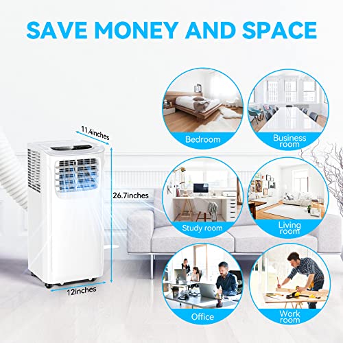 Portable Air Conditioners, 8500 BTU Portable AC Uint with Dehumidifier & Fan Mode for Room up to
