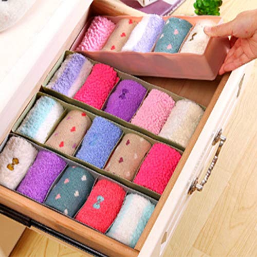 Huldaqueen Five Grids Multi-Function Underwear Socks Tiny Things Storage Box Plastic Finishing Box Drawer Desk Bed Cabinet - Thumbnail 4