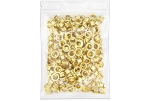 CRAFTMEMORE 3/16" (5 MM) Hole Size Metal Grommets Eyelets with Washers for Bead Cores, Clothes, Leather, Canvas (720 Sets, Gold)