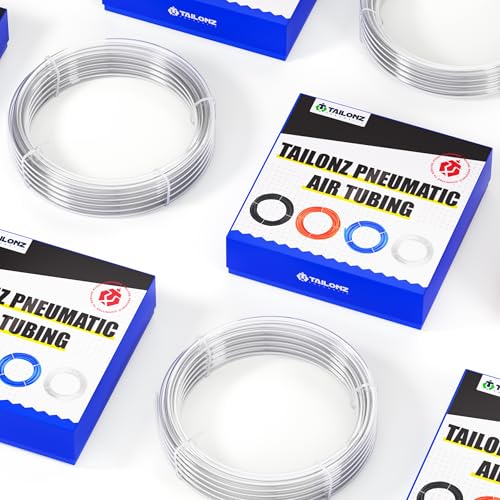 TAILONZ PNEUMATIC Transparent 8mm or 5/16 OD 5mm ID Polyurethane PU Air Hose Tube Kit 10 Meters 32.8ft