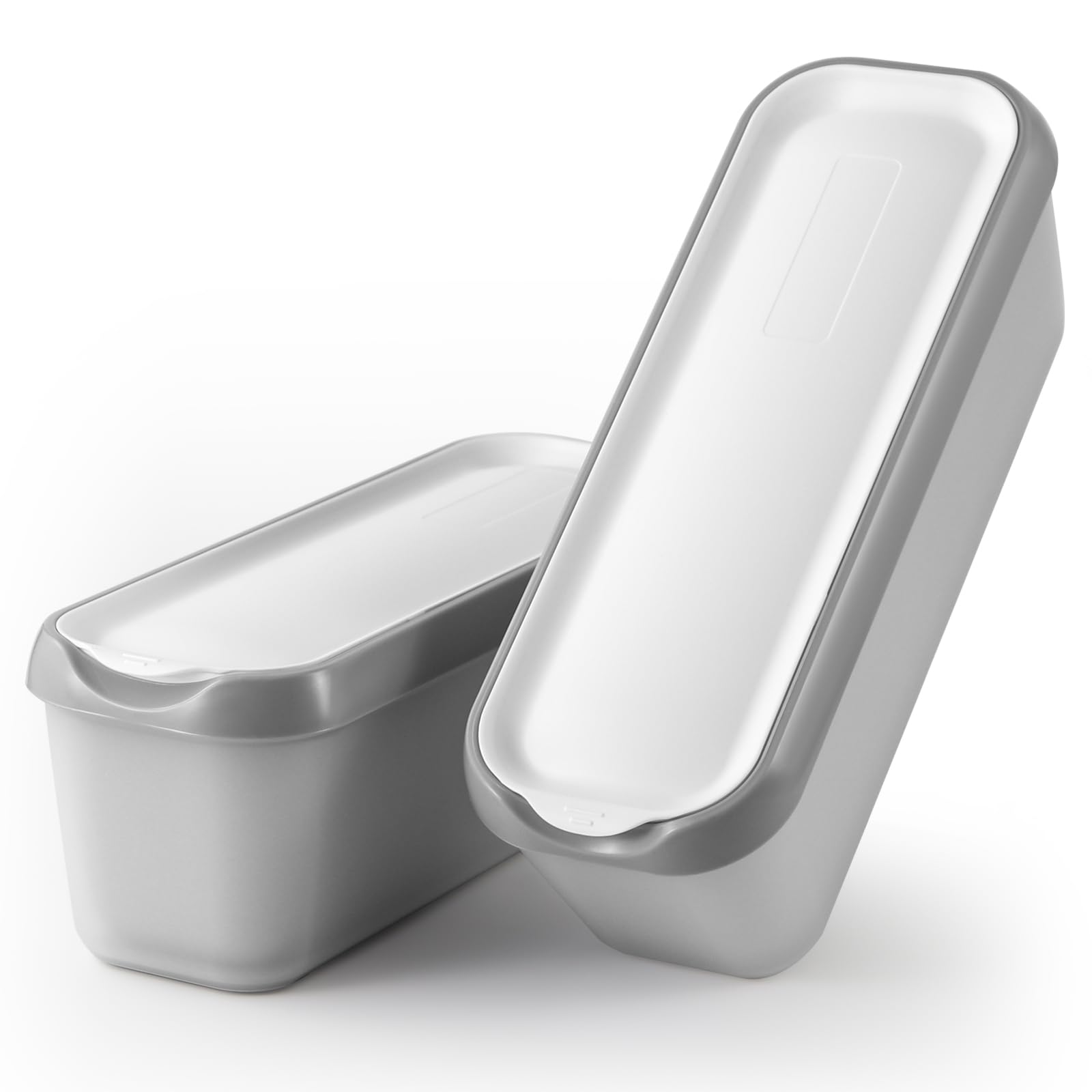 Photo 1 of Ice Cream Containers?2Pack Ice Cream Containers for Homemade Ice Cream?1.5 Quart Each??Reusable Plastic Ice Cream Tubs Storage Containers Ice Cream Cups with Lids for Freezer