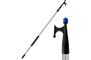 RAINIER SUPPLY CO RainierSupplyCo Boat Hook with Telescoping Extension Push Pole for Docking & Mooring - Extends from 4.5 to 8 ft - Floating & Lightweight Boating Pole with Nylon Tip & Threaded End for Boat Accessories