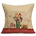 Gotd Multicolor Pillow Flower Letters Series Pillow Christmas Decorations Decor Square Linen Blend Christmas Pillow Case Sofa Waist Throw Pillow Cushion Cover (Style 3)
