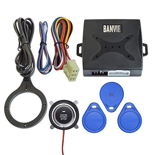 BANVIE Car Alarm System RFID Push Engine Start Button & Keyless Go