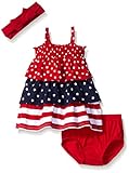 The Children's Place Baby America Tier Dress, Classic Red, 9-12 Months