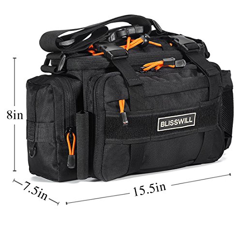BLISSWILL Portable Outdoor Fishing Tackle Bags Waist Fishing Bag Fishing Gear Storage Bag Water-Resistant Multifunctional Bag Fly Fishing Bag Durable Handbag Bags for Fishing (Black Larger)