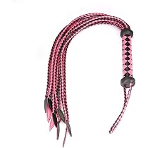 thumbnail image 2 of Cat O Nine Tails Whip With Metal Spikes Genuine Leather Cat O Nine Tails Whip   23cm Handle/59cm Tail (Red & Black) Cat Whip 2 of 14