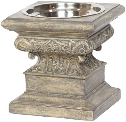 Unleashed Life Adour Collection Raised Feeder in Aged Stone Finish, Medium by Unleashed Life