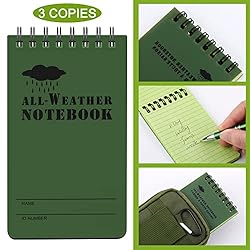 Eaasty 5 Pcs Waterproof Notebook Tactical 3 x 5