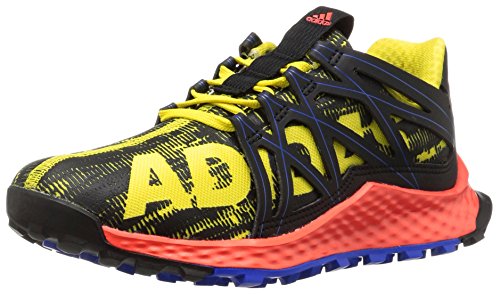 adidas Performance Boys' Vigor Bounce j Trail Runner, Bright Yellow/Black/Satellite, 3.5 M US Big Kid