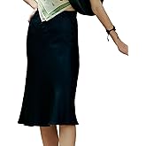 COLD POSH Mulberry Silk Skirts for Women Midi Length Elegant Skirt Slit Dresses Casual Party Sexy High Waist Dress