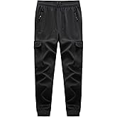EIVAMIA Boy's Snow Pants Polar Fleece Lined Windproof&Waterproof Thermal Kids Snow Hiking Cargo Pants