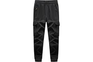 EIVAMIA Boy's Snow Pants Polar Fleece Lined Windproof&Waterproof Thermal Kids Snow Hiking Cargo Pants