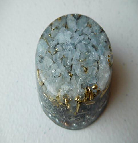 Calcite Blue Orgone Generator Energy Accumulator 528Hz/7.83Hz/Advance Harmonics Many Beautiful Ingredients and Colors!! (Calcite Blue)