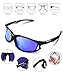 KKUP2U Polarized Sports Sunglasses for Men and Women Cycling, Baseball, Running, Riding, Golf, Fishing, TR91 Frame, 400 UV Protection Glasses -Black Blue