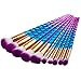 Makeup Brushes Set, Beauty Star 10PCS Professional Colorful Unicorn Make Up Brushes Foundation Blending Eyeshadow Blush Cosmetic Brush Set with 1PCS Lash Brush and 1PCS Brush Washing Board