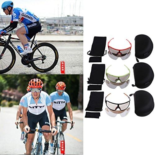 BushYou Professional Polarized Cycling Glasses Bike Eyeglass Sports Outdoor Goggles Casual Sunglasses (Red)