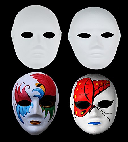 Full Face Handmade Mask Halloween Party Cosplay Carnival Masquerade DIY(6-Pack) - Image 10