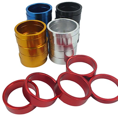 Lywey Color Aluminum Alloy Mountain Bicycle Head Tube Washer Bike Headset Stem Spacer Gasket Decoration (Gold) - Thumbnail 3