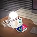 USB Charging Station for Multiple Devices- Fast Charging Dock Organizer with 3 USB Ports and 1 Qi Wireless Charging Pad for iPhone,Ipad, Samsung, Android Phone Tablet with Night Light