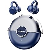 MZYMI Open Ear Earbuds, Bluetooth 5.4 Clip On Headphones,with Mic, 56H Playtime, IPX5 Waterproof, Clip-On Fit, Clear Audio, for Small Ears, Workout Sports Running(Dark Blue)