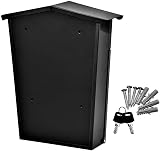 Greenfields Lockable Black Galvanised Wall Mount Mailbox Post Box Weatherproof view 5