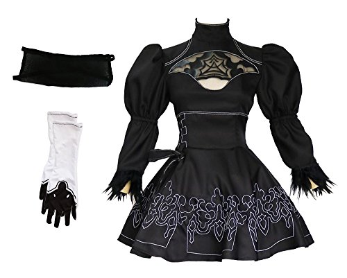 TOKYO-T NieR Automata Cosplay 2B Gothic Maid Costume Black Full Set (US8-10)
