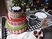 Hallmark Home Holiday Round Nesting Tins (Set of 3), Red, Green, and Black Patterned Trees