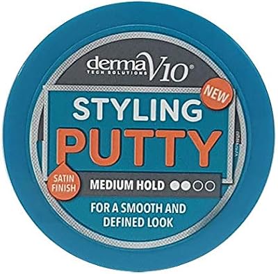 Derma V10 Styling Putty Medium Hold 50ml Satin Finish Hair Product