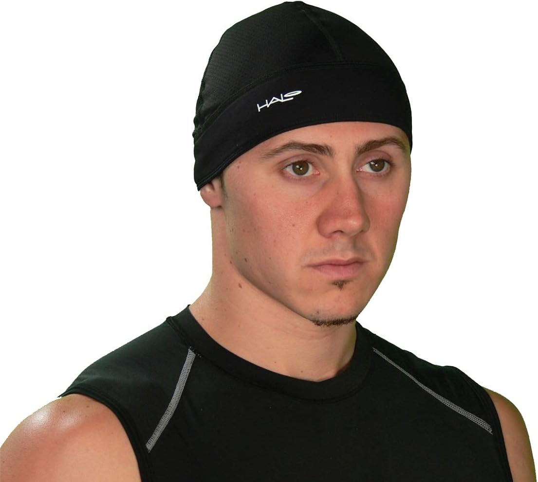 Halo Headband Skull Cap - The Ultimate High Performance Skull Cap, Black: Clothing