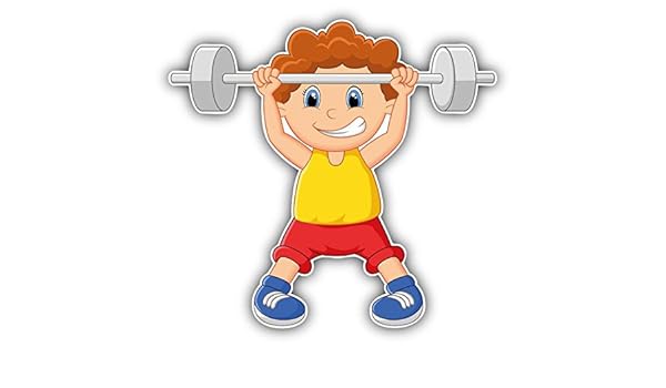 Amazon Com Little Weightlifter Cartoon Home Decal Vinyl Sticker 5 X 5 Posters Prints