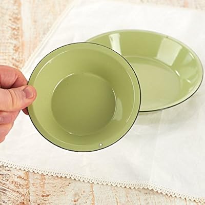 Amazon Com Factory Direct Craft 2 Sets Of 2 Soft Green Enamelware