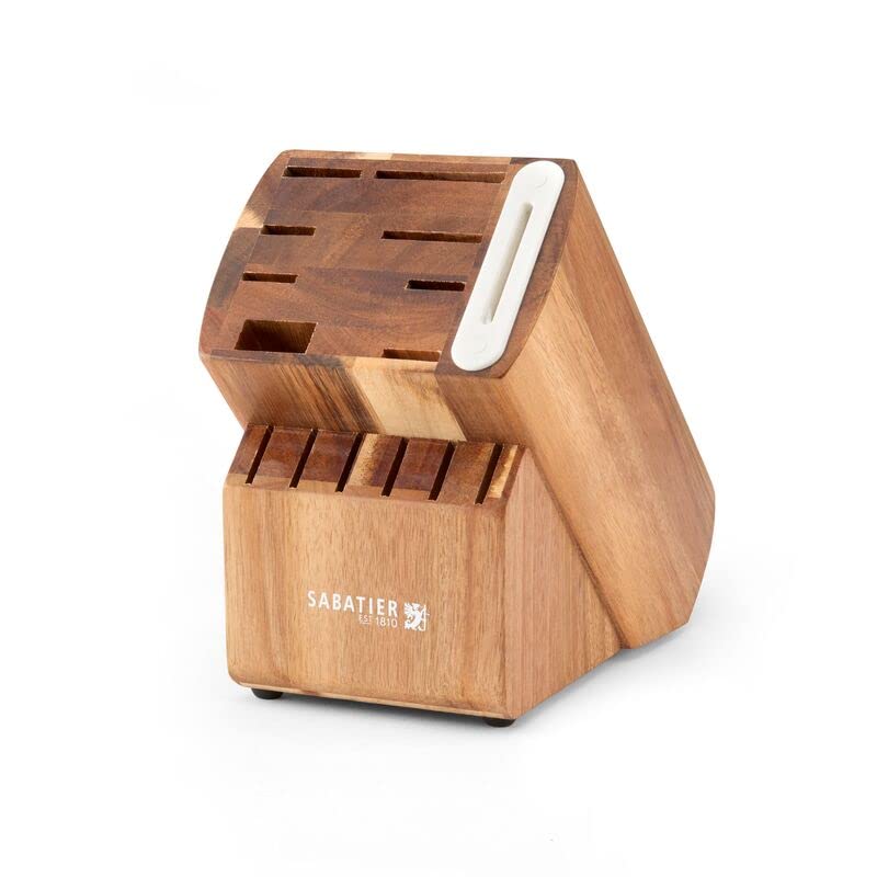 Sabatier Acacia Triple Rivet Edgekeeper Knife Block Set, 15