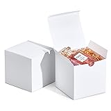 MESHA 4x4x4'' White Gift Boxes 50 PC Bulk Small