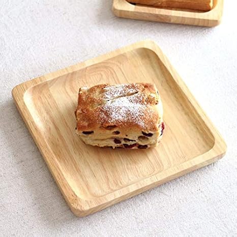 Amazon Co Jp Cerapockke ナチュラルウッド スクエアプレート cm 中皿 取り皿 角皿 プレート パン皿 モーニングプレート トレー 木製 ウッドプレート 木の食器 木製食器 ホーム キッチン