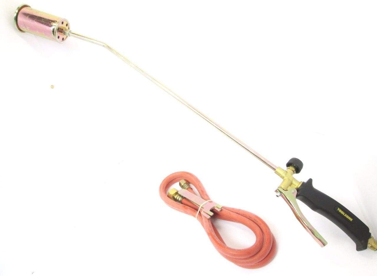Pro Propane Butane Gas Torch Weed Burner Hose Regulator Roofers Plumbers Kit, Black - Image 5
