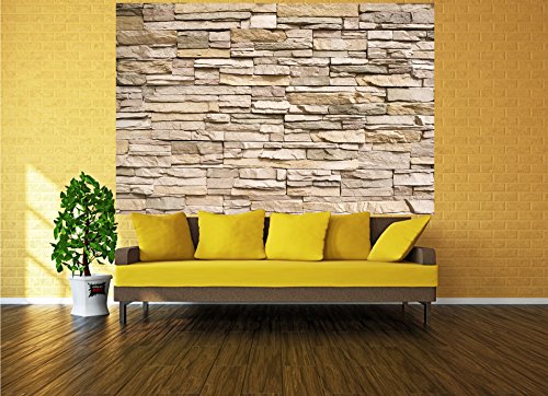GREAT ART Wall Mural Stone Optic 3D Design- Decoration Stones Wallpaper Wall Covering Stonewall Slate Sandstone Poster (82.7x55 Inch) - Thumbnail 5