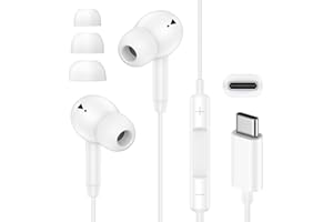 USB C Headphones for iPhone 17 16 15, Type C Earbuds with Microphone Noise Cancelling Wired Earphone USB C for iPhone 17 Pro 