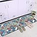 Leebei Kitchen Mats Non Slip Washable Doormat - Water-Absorbent Anti-Slip Mat Decompression Mat for Kitchen Bedroom Bathroom,Area Rugs Carpet (15.7×23.6 inch + 15.7×47.2 inch) (Bohemian)