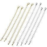 BCP 8pcs Silver Gold Color Necklace Bracelet Chain Extender (4.0