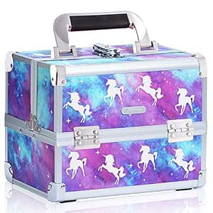 Amazon.com : Joligrace Makeup Train Case Cosmetic Box Portable Makeup  Organixer Case with Mirror 2 Trays Key Lock Makeup Box Organizer Storage  Craft Case for Makeup Artist, Nail Kits, Crafter Unicorn :