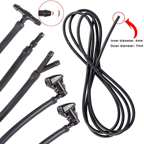 BingSnow 2 Pcs Windshield Washer Squirter Nozzle Spray for 07-11 Ford Edge, 08-11 Ford Focus, 07-10 Lincoln MKX and 3 Meters Fluid Hose with 3 Pcs Connector, Replace OEM # 8S4Z17603AA, 7T4Z17603A - Thumbnail 3