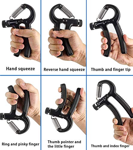Zrova Hand Grip Strengthener,Adjustable Resistance 11-130 Lb (5-60kg), Hand Exerciser, Finger Strength Trainer, Great for Athletes Musicians and Other Hand Rehabilitation Exercising (2 Pack-Black) - Thumbnail 5