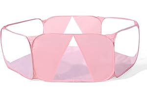 GOGOSO Kids' Ball Pits,Large Pop Up Toddler Play Tent with Zipper Storage Bag for Baby Girls Boys Toddlers Cats Dogs Pets Gifts Indoor Outdoor,Balls Not Included，BabiePink