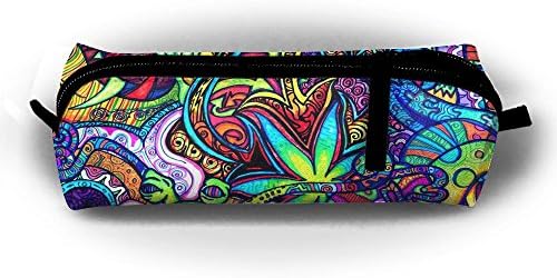 Mind Easer Psychedelic Pattern Ddd Children Girls Zipper Pen Bag Cosmetic Bags Unisex Cylindrical Purse